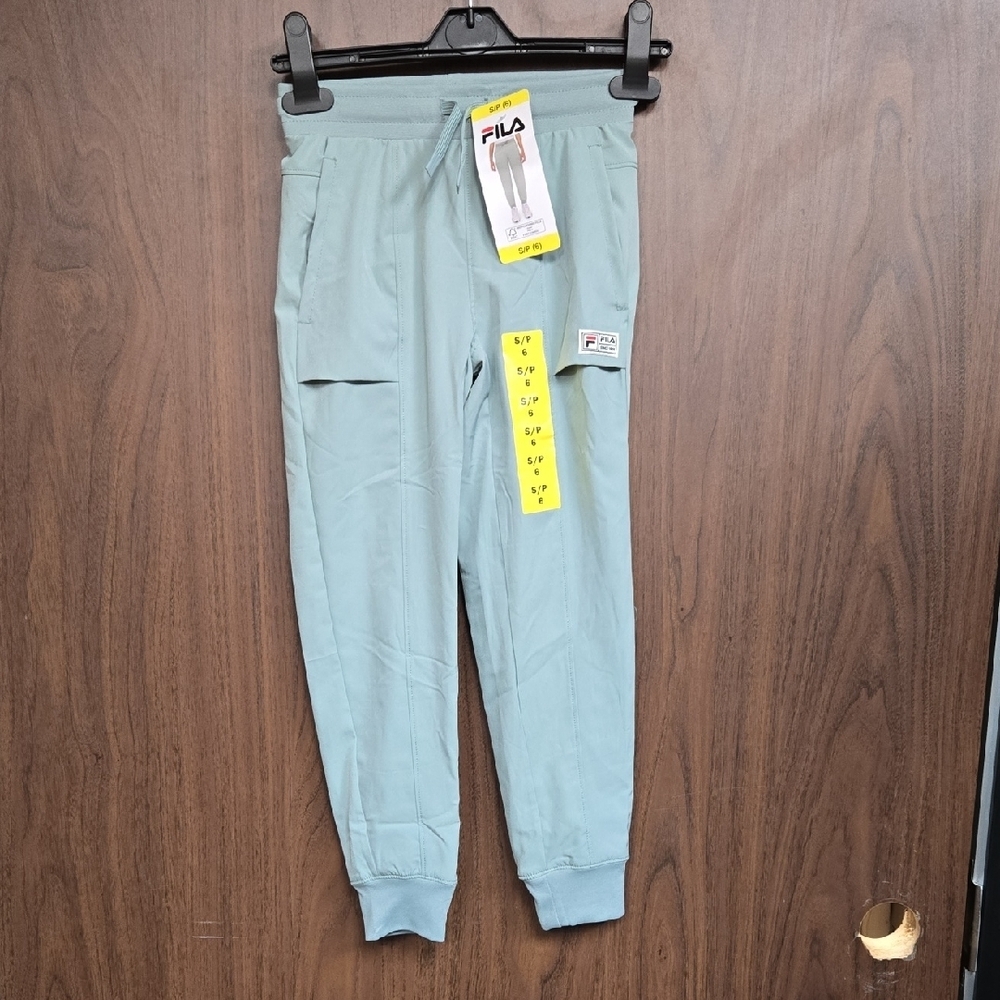 Fila Size S Green/Grey Lightweight Jogger Style Pant